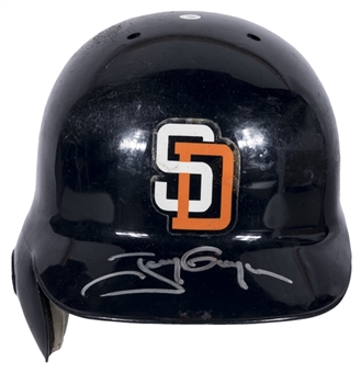 1998 Tony Gwynn Game Used, Signed & Inscribed San Diego Padres Batting Helmet Used For Career Hit #2897 & 2898 (Gwynn Family COA)